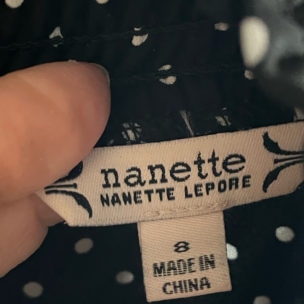 Nanette Lepore Black and White Polka Dot Midi Dress - Picture 2 of 5
